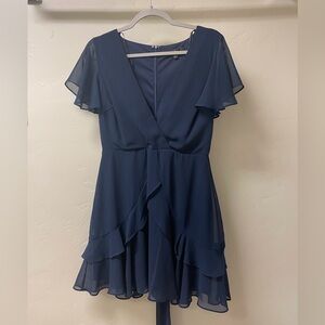 Lulu's Sweet Like You Navy Ruffled Mini Dress